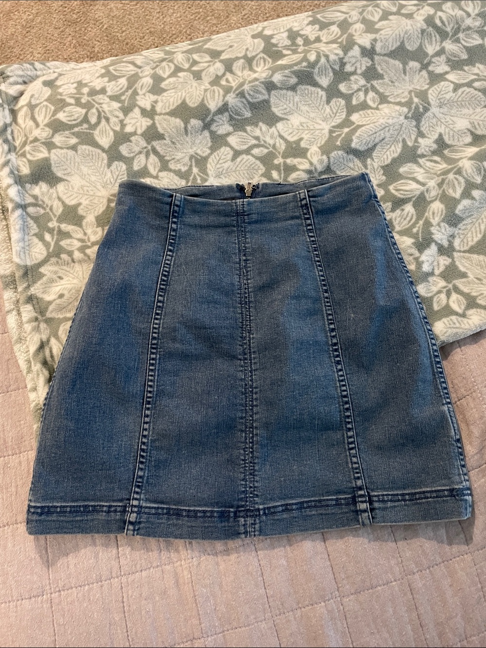 Free People Classic Blue Denim Mini Skirt
